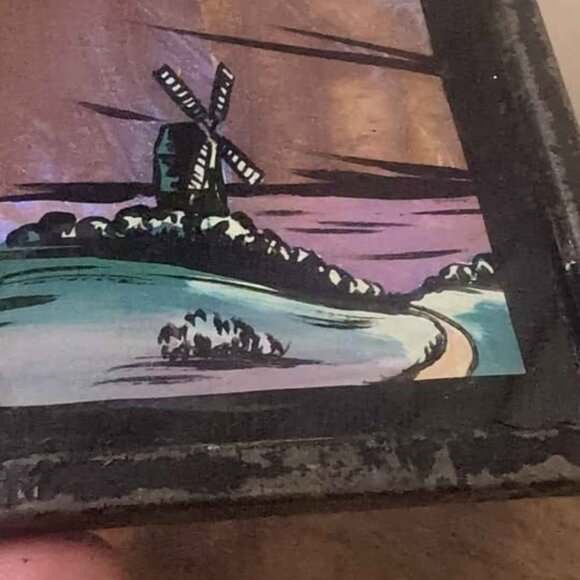 Antique Reverse Painting on Glass with Foil Background - Picture 3 of 10